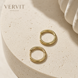 Vervit Gold Classic Hoop Earrings for Women – 18K Gold-Plated 316L Stainless Steel
