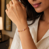 Vervit Gold Pink Vine Bracelet for Women – 18K Gold-Plated Anti-Tarnish Stainless Steel