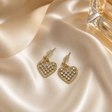 Vervit Gold Heart Drop Earrings for Women – 18K Gold Plated PVD Finish on 316L Stainless Steel