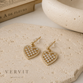 Vervit Gold Heart Drop Earrings for Women – 18K Gold Plated PVD Finish on 316L Stainless Steel