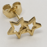 Vervit Gold Double Star Stud Earrings for Women – 18K Gold Plated PVD Finish on 316L Stainless Steel