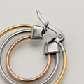 Vervit Triple-Tone Layered Hoop Earrings for Women – 316L Stainless Steel with 18K Gold-Plated PVD Finish