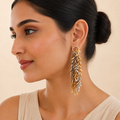 Vervit Dual-Tone Cascading Tassel Drop Earrings for Women – 18K Gold-Plated 316L Stainless Steel