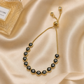 Vervit Gold Evil Eye Slider Bracelet for Women – 18K Gold Plated PVD Finish