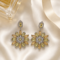 Vervit Silver Floral Drop Earrings for Women – Polished 316L Stainless Steel with Anti-Tarnish Finish