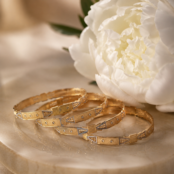 Vervit Noor Royale Gold-Tone Bangle Set of 4