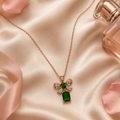 Emerald Bow Pendant Necklace