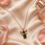 Emerald Bow Pendant Necklace