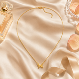 Minimal Golden Bow Charm Necklace