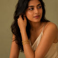 VERVIT Gold Plated Leaf Link Bangles for Women