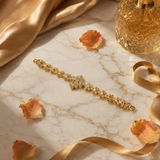 Vervit Floral Bracelet for Festive Wear – Gold Finish, Single Piece