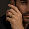 Men’s Gold-Toned Cuban Link Band Ring