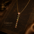 Rainbow Heart Drop Pendant Necklace