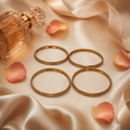 VERVIT Gold Plated Textured Bangle Set for Women