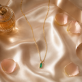 Emerald Bar Pendant Necklace