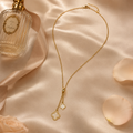 Vervit Gold-Tone Clover Drop Necklace for Women – Delicate Chain Design