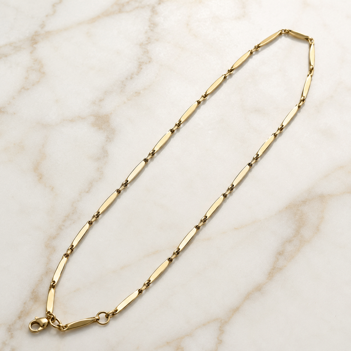 Vervit Men’s Link Chain Necklace for Daily Wear – Gold Finish, Single Piece