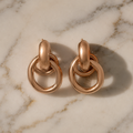 Rose Gold Interlock Hoop Earrings