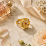 Golden Star Ruby Statement Ring