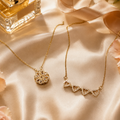 Vervit Heart & Clover Necklace Set for Daily Wear – Gold Finish, Set of 2