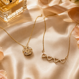 Vervit Heart & Clover Necklace Set for Daily Wear – Gold Finish, Set of 2