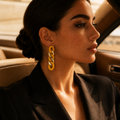 Vervit Soleil Chain Gold-Tone Yellow Drop Earrings