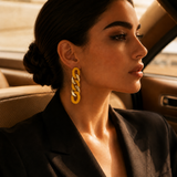 Vervit Soleil Chain Gold-Tone Yellow Drop Earrings