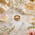 Two-Tone Crystal Solitaire Ring for Women