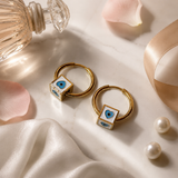 Vervit Azure Charm Gold-Tone Huggie Hoop Earrings