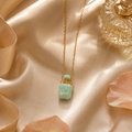 Aqua Bottle Charm Pendant Necklace