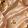 Vervit Gold-Tone Dragonfly Pendant Necklace for Women – Stone Detail Design