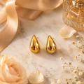Vervit Gold-Tone Teardrop Stud Earrings for Women – Pair of 2