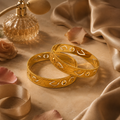 VERVIT Gold Plated Cutwork Bangle Set for Women