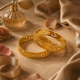 VERVIT Gold Plated Cutwork Bangle Set for Women