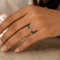 Vervit Green Enamel Minimal Ring for Women – 18K Gold Plated 316L Stainless Steel