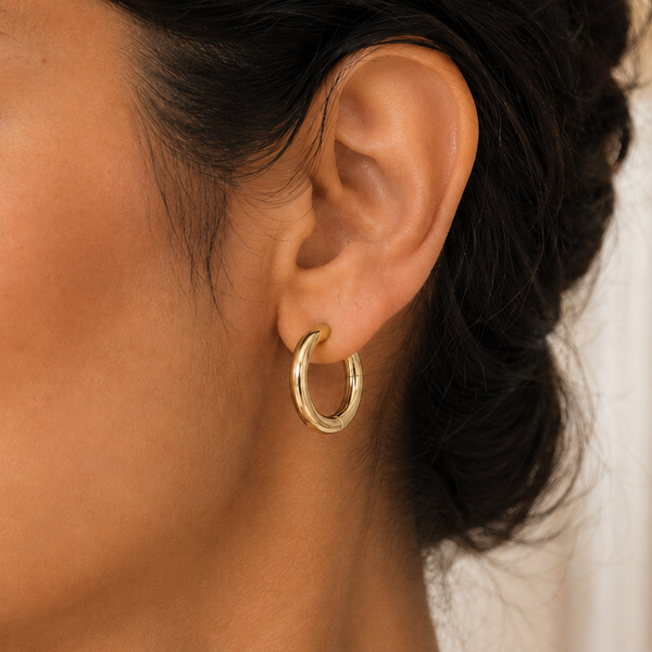 Vervit Gold Classic Hoop Earrings for Women – 18K Gold-Plated 316L Stainless Steel