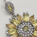 Vervit Silver Floral Drop Earrings for Women – Polished 316L Stainless Steel with Anti-Tarnish Finish