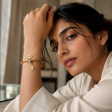 Vervit Gold Evil Eye & Hamsa Charm Bracelet for Women – 18K Gold-Plated PVD Finish, Anti-Tarnish 316L Stainless Steel