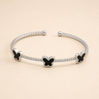 Vervit Silver Butterfly Open Cuff Bangle for Women – Anti-Tarnish 316L Stainless Steel