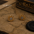 Vervit Amara Bloom Gold-Tone Floral Stud Earrings