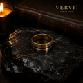 Vervit Men’s Greek Pattern Ring for Daily Wear – Gold Finish, Single Piece