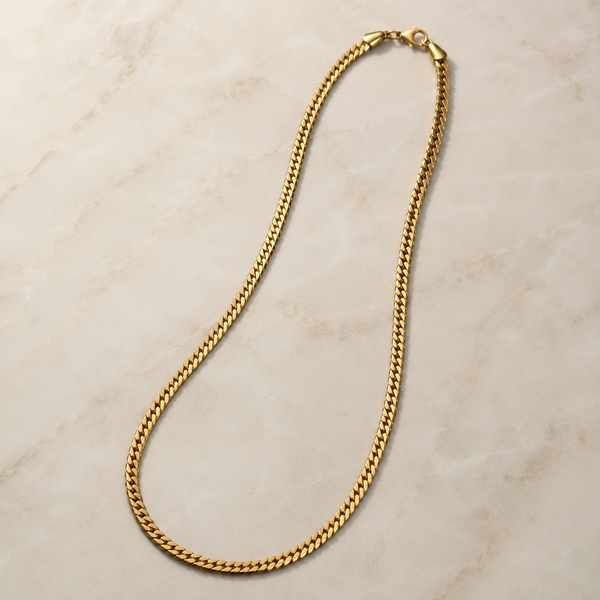 Vervit Curb Chain Necklace for Daily Wear – Gold Finish, Single Piece