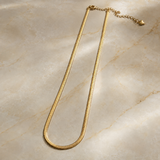 Vervit Men’s Snake Chain Necklace for Daily Wear – Gold Finish, Single Piece