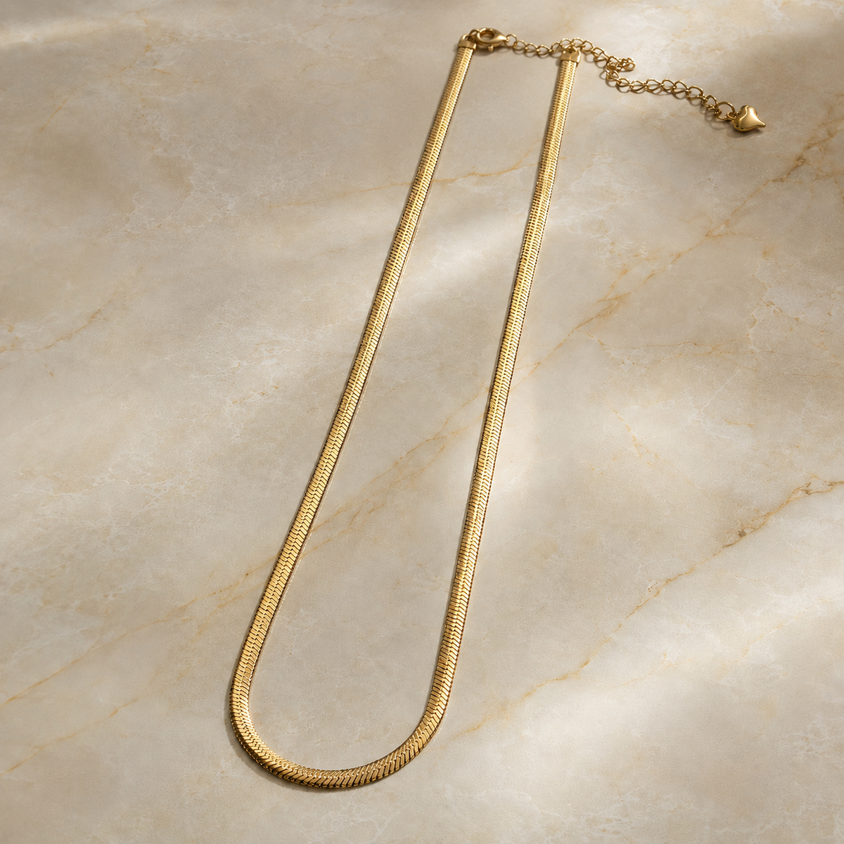 Vervit Men’s Snake Chain Necklace for Daily Wear – Gold Finish, Single Piece
