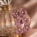 Purple Floral Drop Earrings with Crystal Centres for Festive Wear | VERVIT