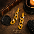 Vervit Soleil Chain Gold-Tone Yellow Drop Earrings