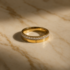 Vervit Crystal Band Ring for Daily Wear – Gold Finish, Single Piece