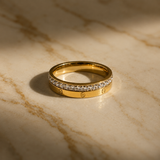 Vervit Crystal Band Ring for Daily Wear – Gold Finish, Single Piece