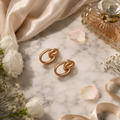 Rose Gold Interlock Hoop Earrings