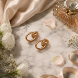 Rose Gold Interlock Hoop Earrings